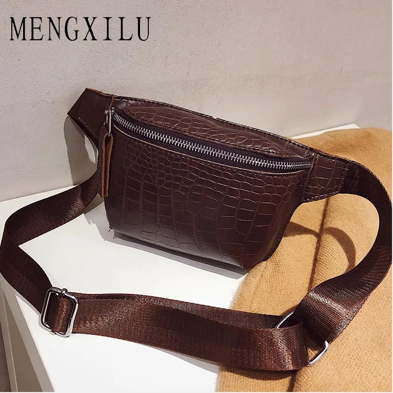 

New Fashion Crocodile Shoulder Waist Bag Women Waist Fanny Packs Belt Bag Luxury Brand Leather Chest Handbag Alligator Envelope