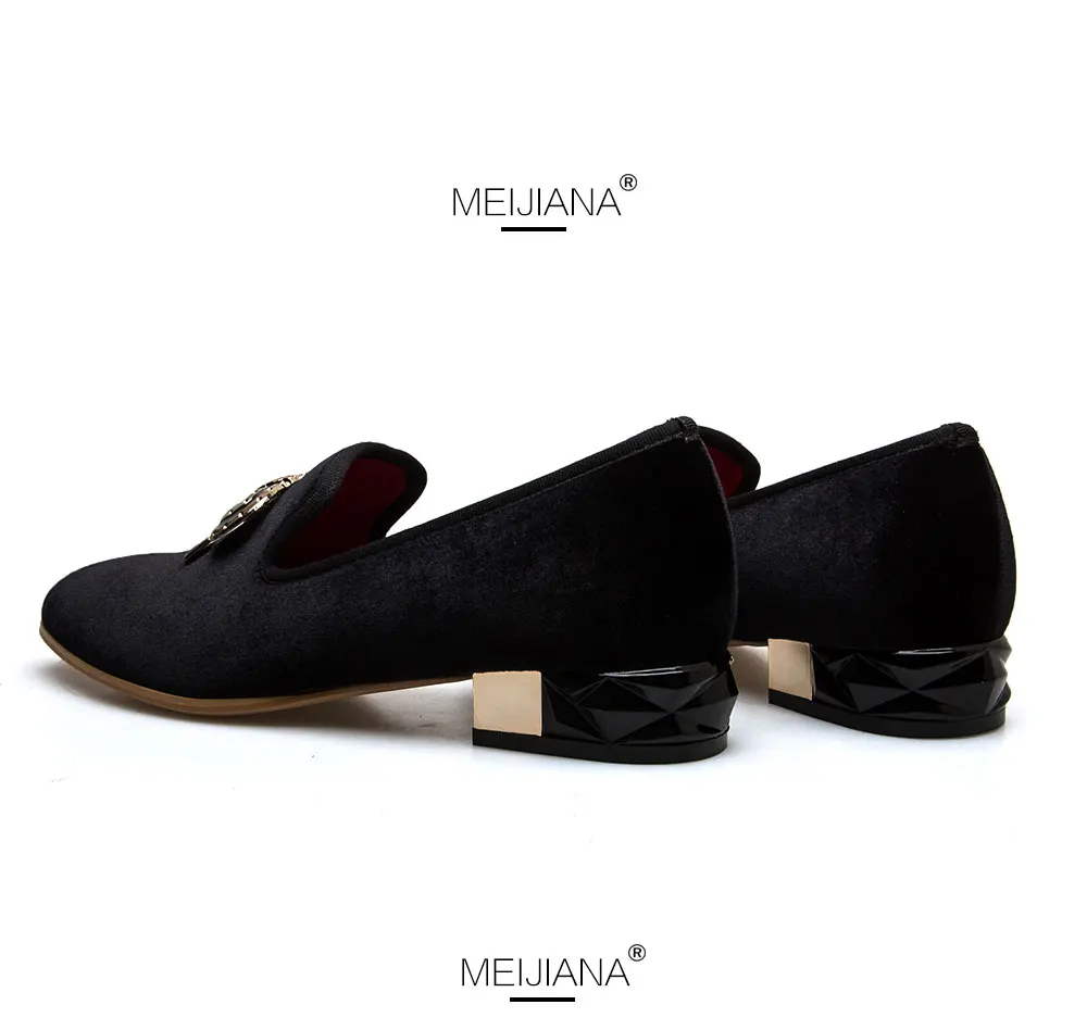 MEIJIANA/летние Брендовые женские туфли-лодочки; удобные женские туфли на толстом каблуке; обувь на низком каблуке