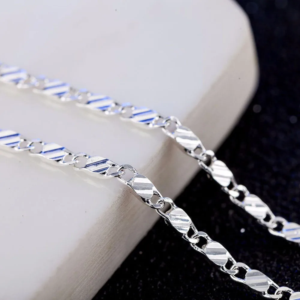 Silver 2 мм, плоская цепочка в виде змеи, ожерелье для женщин и мужчин, ожерелье s, очаровательные ювелирные изделия 16, 18, 20, 22, 24, 26, 28, 30 дюймов - Окраска металла: Silver