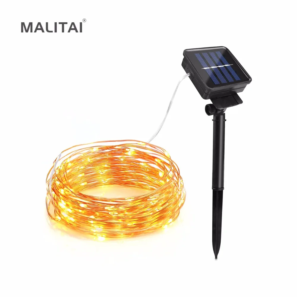

100 200 LED Strips Waterproof Solar Outdoor light 10M 20M Copper Wire LED String lamp Decor Christmas Wedding Party Garden Lawn