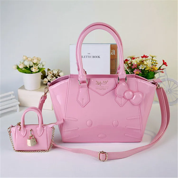 

New Hello kitty 2 in 1 Handbag Shoulder Purse + Small Coin bag XW-14511