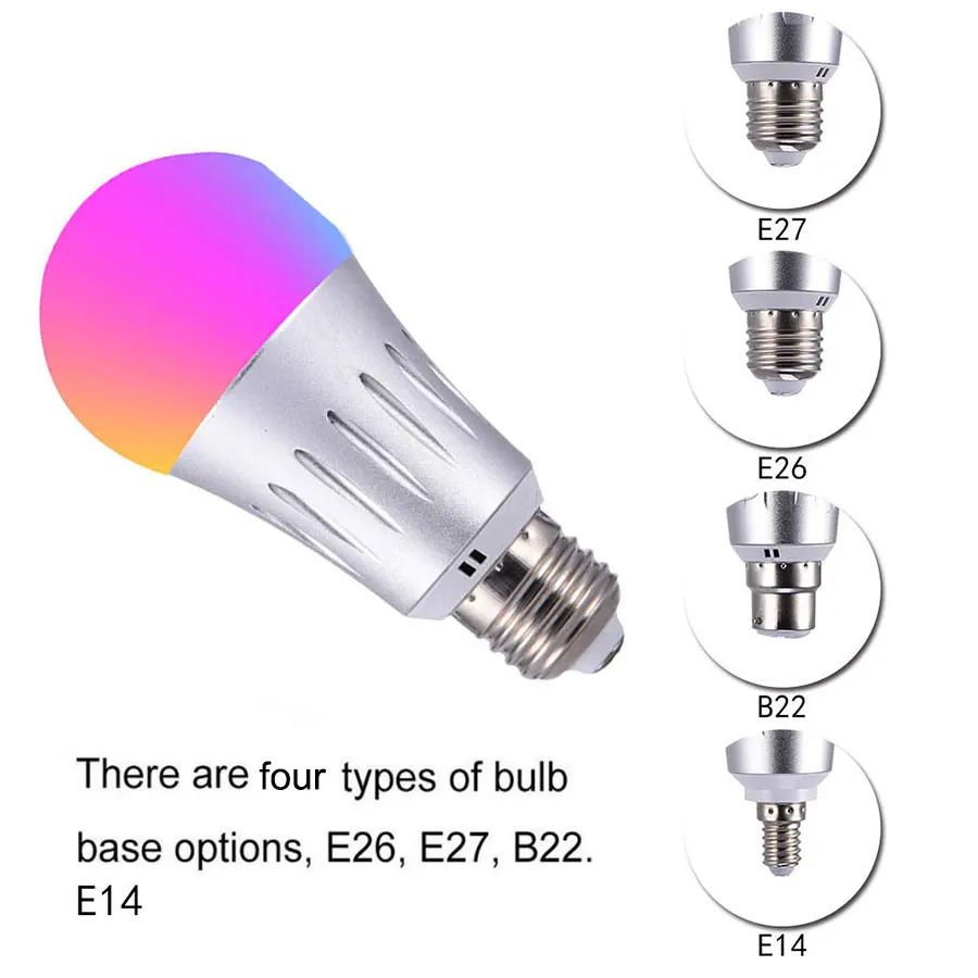 Smart Wifi Led Dimmer Bulb Light 7W B22 E14 E26 E27 RGBW Wireless Wifi Phone Remote Control Ball Bulb Lamp Support Google Home (35)