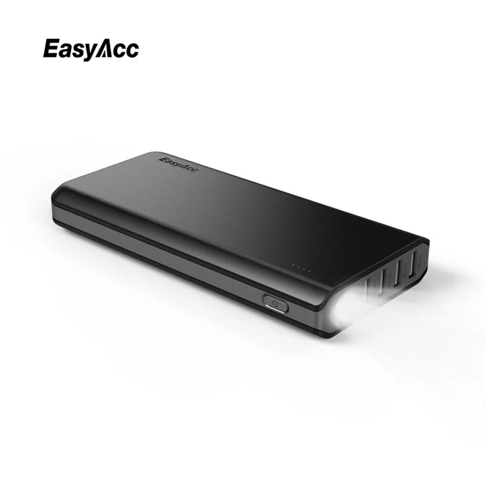 Easyacc 26000 мАч Мощность Bank 18650 Внешний Батарея с USB 4 Порты Портативный банк Зарядное