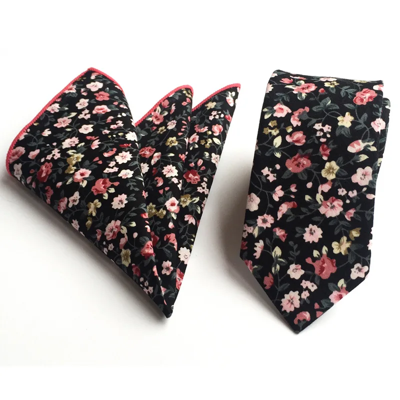 6 см мужской галстук Карманный Набор полотенец с цветочным принтом хлопок мужской галстук мужской модный Повседневный набор галстуков OPP пакет