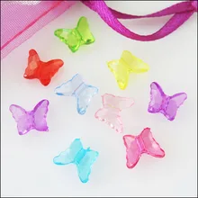 120cs смешанный Пластиковый Акриловый крошечная бабочка Spacer Бусины 8x10 мм
