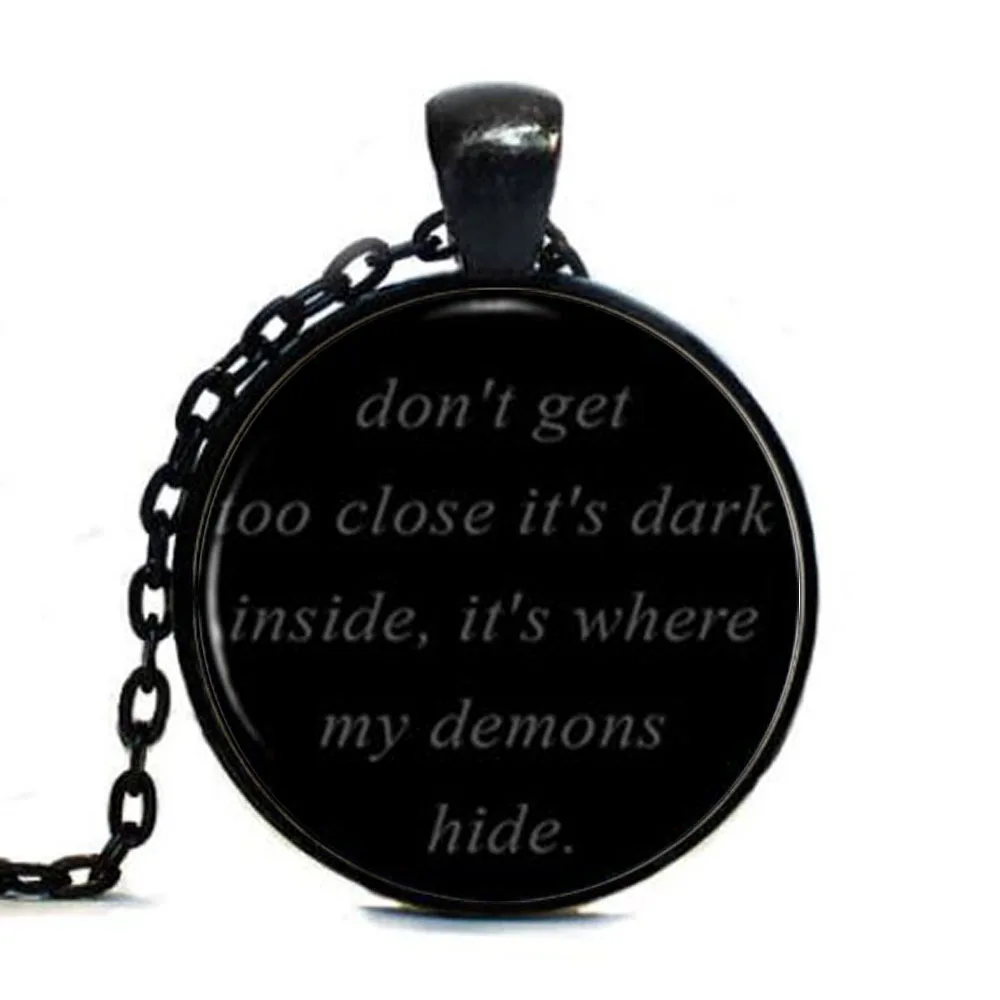 IMAGINE DRAGONS Black Dome Tag-Song лирика Цитата тег-музыкальная бижутерия-Demons Link стеклянный