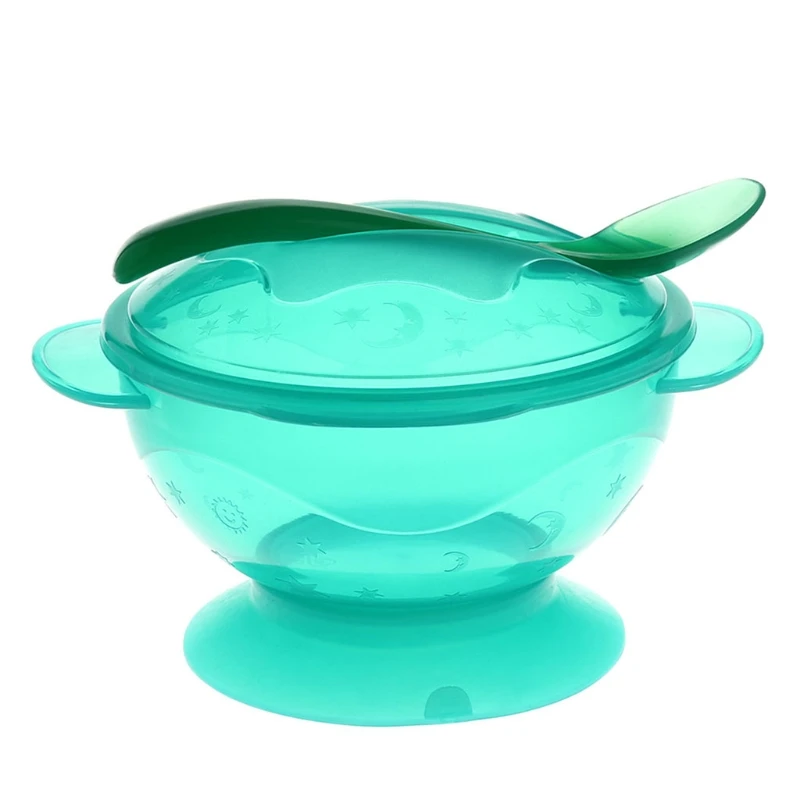 Противоскользящая детская посуда на присоске, детская посуда на присоске, гравитационная чаша - Цвет: Зеленый