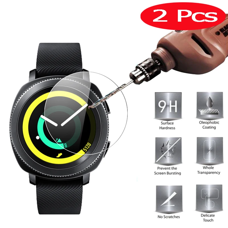 

2 Pieces HOPELF Screen Protector for Samsung Gear Sport Tempered Glass Screen Protector Tempered Glass for Samsung Gear Sport