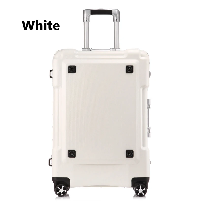 Letrend, новинка, 24, 29 дюймов, багаж на колёсиках, алюминиевая рама, на колесиках, одноцветная, дорожная сумка, 20', женская сумка для посадки, для переноски, чемоданы, багажник - Цвет: 24 inch white