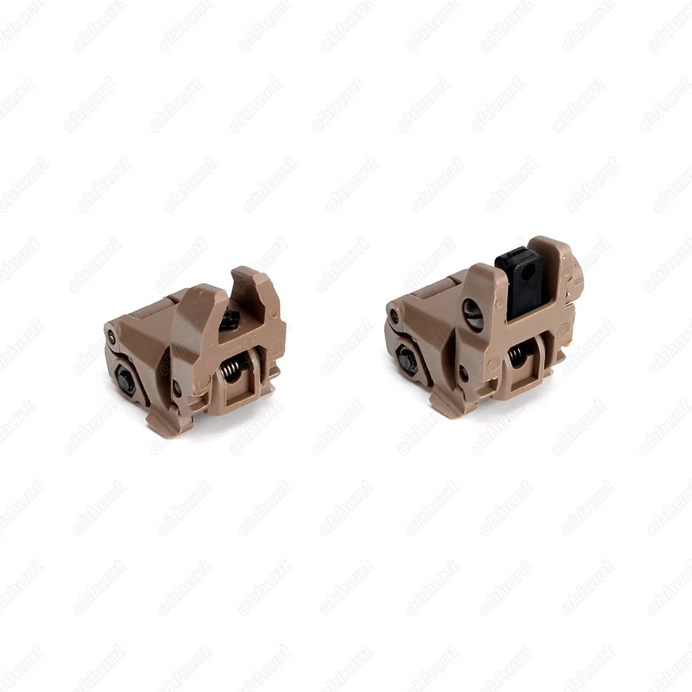 ohhunt Hunting AR 15 M16 Front Rear Sight Set Rapid Transition Polymer Flip up Sights with Picatinny Rail for 1913 Handguards (3)