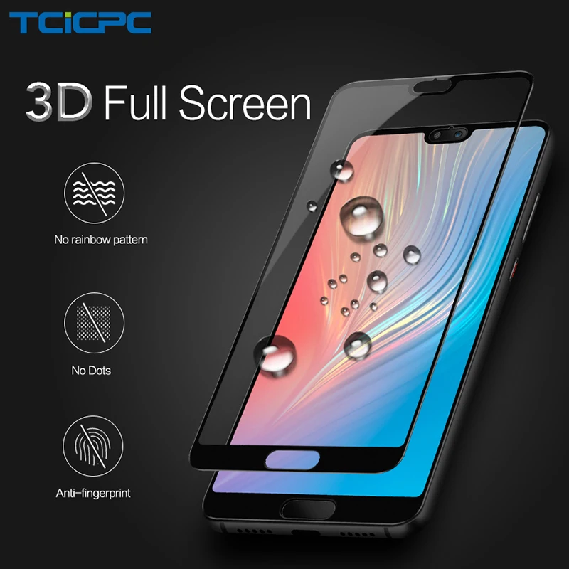 

TCICPC Glass For Huawei P20 Lite Tempered Glass 3D 9H HD Full Cover Protective Glass For Huawei P20 Pro Screen Protector Film