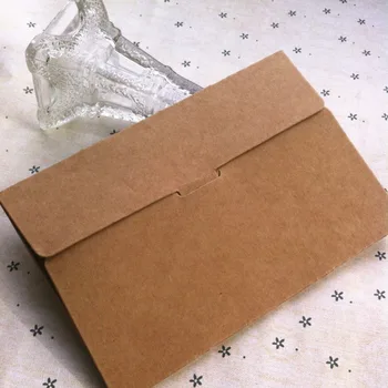 

80pcs/lot 155*102*5mm Blank Classic Vintage Brown Kraft Paper Envelopes For Postcard Gift Wrapping