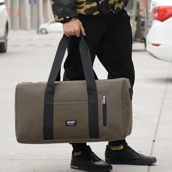 

New style men's Korean style travel luggage bag men's canvas carry large bag big capacity causal vintage traveling tripbag