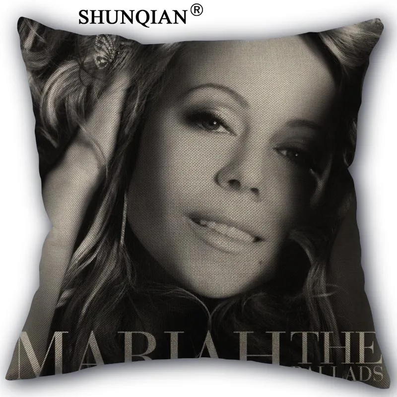 

mariah carey Pillowcase Custom Cotton Linen Square Decorative Pillow Cases Cover Zippered 45x45cm one side
