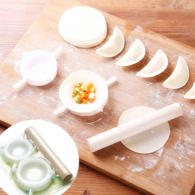 

3pcs/set Dumpling Maker Ravioli Dough Press Pastry Dumpling Mold Empanada Mould Baking Tool Dumpling Making Machine Rolling Pin