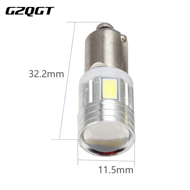 100 шт BA9S 6SMD 5630 Светодиодный Canbus лампы ошибок t4w h6w автомобиля светодиодный лампы Внутреннее освещение автомобиля фары 12 V белый 6000 K