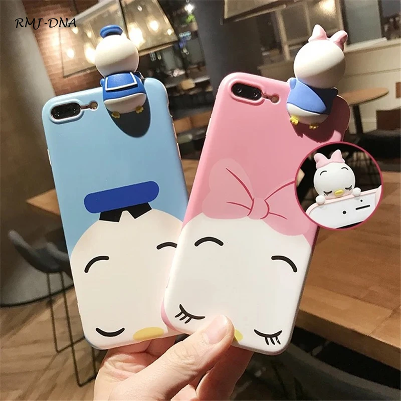 3D Cute Cartoon Mickey Minnie Couple Silicone Soft Covers
