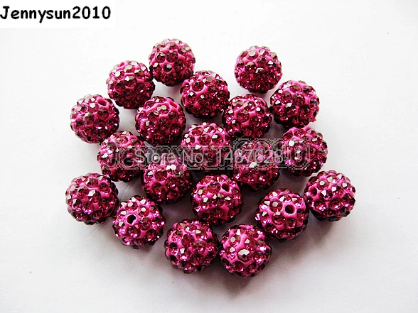 100PCS Lot Czech Crystal 29 Colors Shamballa Beads Pave Clay Round Disco Spacer 