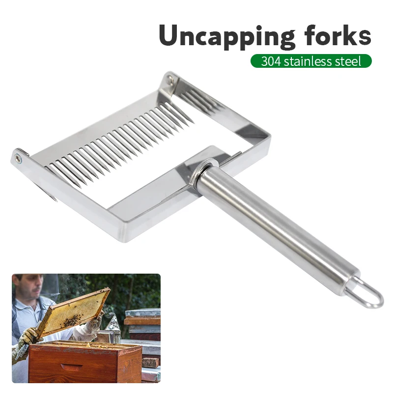 

New Arrival Beekeeping Equipment Larger Stainless Steel Uncapping Fork Honey Scraper Needle Knife Bee Keeping Tool
