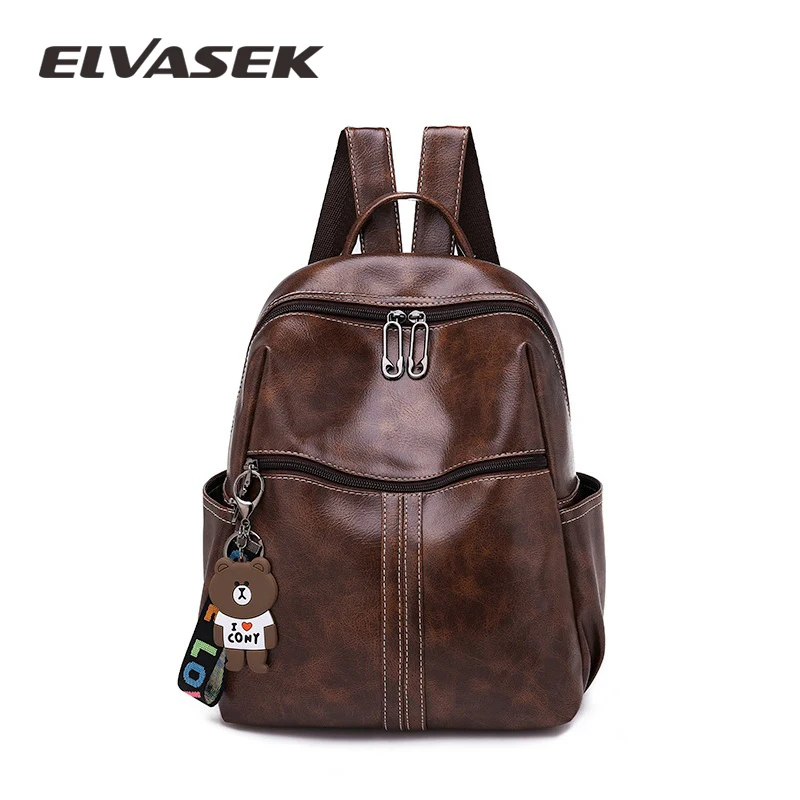 

Women's Bag female 2019 new Korean casual pu ladies shoulder bag Fashion retro travel backpack luxury vintage brand black bags
