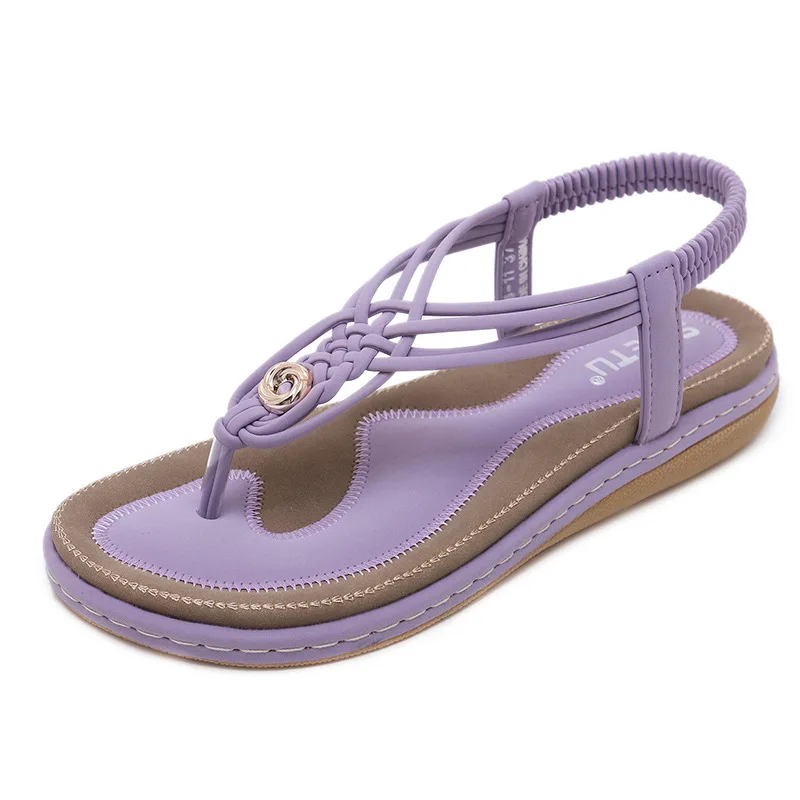 

Plus Size Braided Women Sandals 2019 Black Flat Sandals Roman Women Shoes Open Toe Casual Shoes Bohemia Beach Sandals Footwear