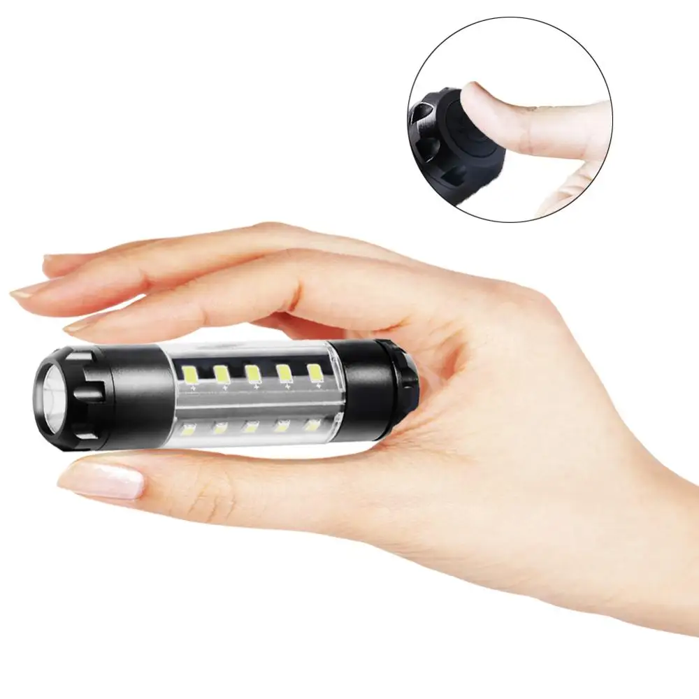 Goede PANYUE AK39 XPE COB LED Mini Zaklamp 6 Modus IPX4 Waterdichte Zaklamp Outdoor Camping Pocket Licht Opknoping Lamp door AA Batterij