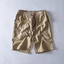 Летние хлопчатобумажные шорты мужские повседневные шорты до колена Мужские дышащие шорты с завязками на талии прямые свободные шорты PT-329