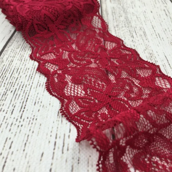 10yards Burgundy 3&quot Tulle Lace Trim Ribbon for Ornaments Elastic Stretch Baby Girls Hair Accessories Webbing | Дом и сад