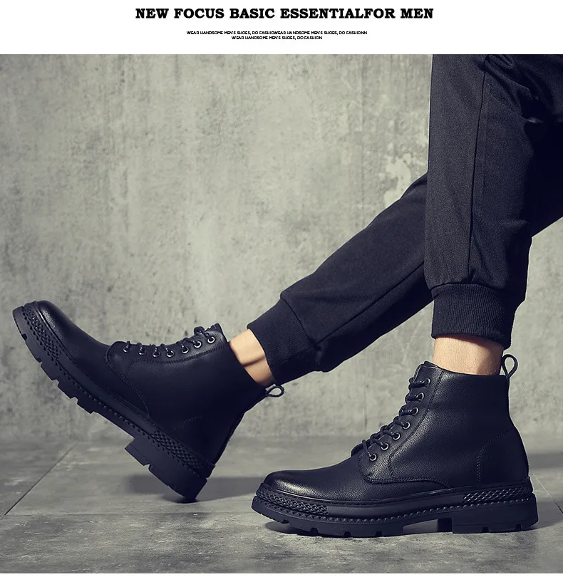 Бренд Для мужчин модные ботинки зимние Для мужчин в стиле милитари, зимние женские короткие сапоги, с теплым мехом, обувь, ботинки, на шнуровке, обувь LH-50