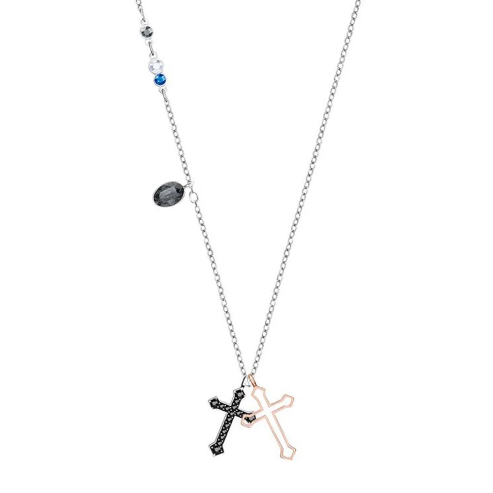 

Fanier New Portrait Double Cross Ladies Personality Jail Clavicle Mode Paste Free Frequency Ping Sales Direct Factory