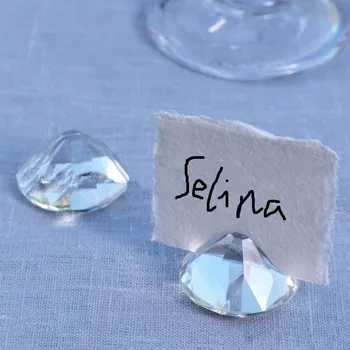 

50Pcs Crystal Place Card Holder Wedding Guest Name Card Holder Favors For Table Decoration Wedding Party Supplies