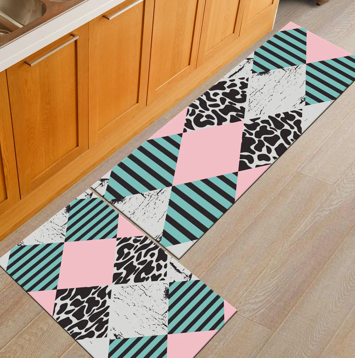 Zeegle Противоскользящие коврики для кухни, коврики для ванной, коврики для гостиной, коврики для входной двери, коврики для прихожей - Цвет: geometric 01