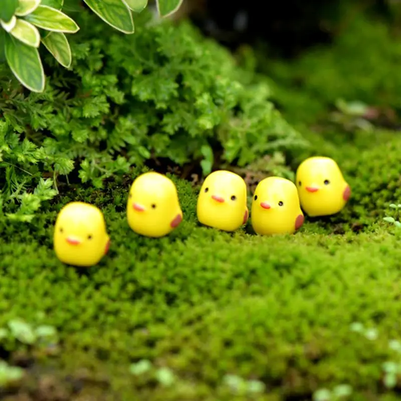 10Pcs/set Easter Party Mini Chicken Ornament Lovely Resin Fairy Miniature Garden Scene Home/Garden Crafts Decoration