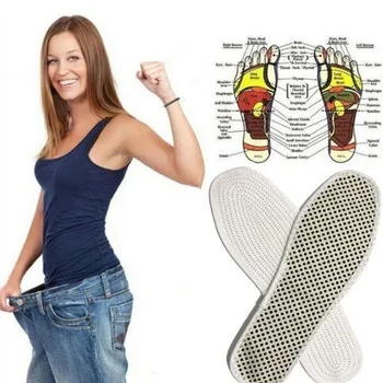 

New Unisex Feet Massage Insoles Magnetic Weight Loss Acupressure Slimming Insoles Foot Care Shoe Gel Inserts Insoles