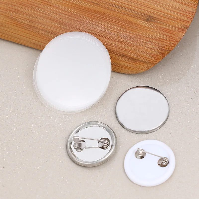 

100pcs 2.5cm Metal Blank Badge Pin Brooch Base Round Badge DIY Jewelry Finding