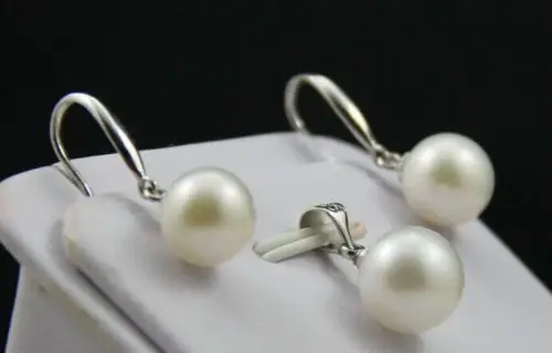 

Free Shipping >>>>>elegant sets of 10-11mm south sea white pearl earring and pendant