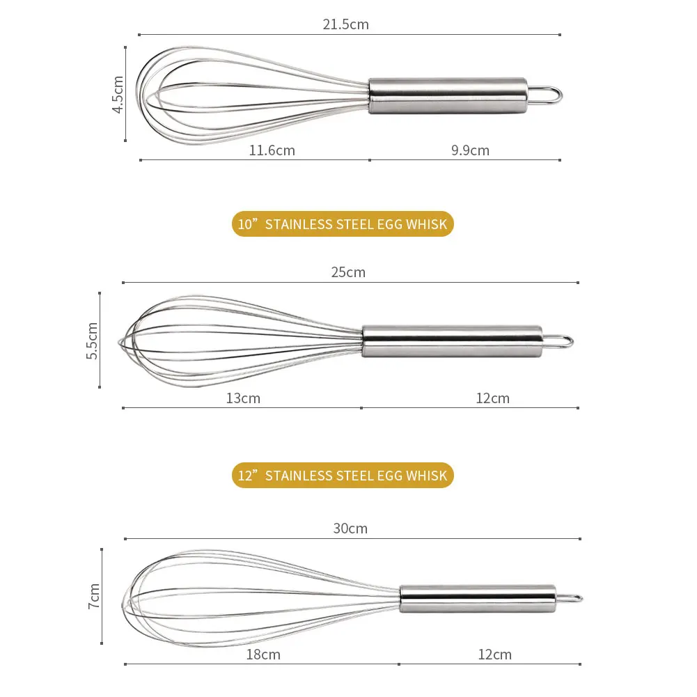8/10/12 дюймов Нержавеющая сталь яйцо колотушки ручной венчик миксер Кухня инструменты аксессуары Портативный продолжительность сохранения высокого качества