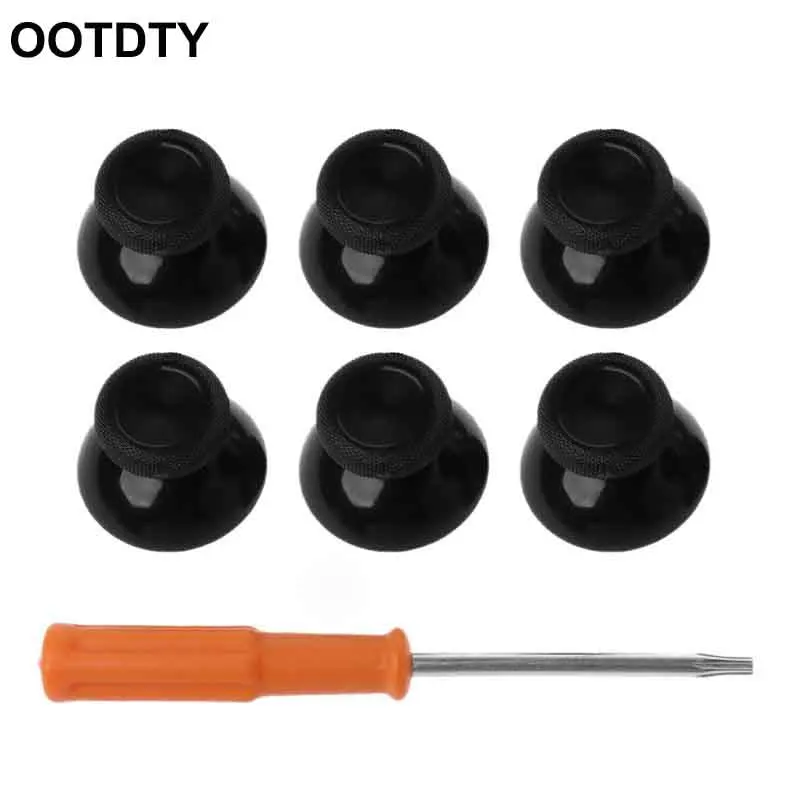 

6PCS 3D Analogue Joystick Thumbsticks Caps Screwdriver Tool Set Replacement Kits Black for Xbox One X Elite S Controller Repair