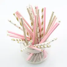 25pcs lot Assorted 5 Different Colors Wholesale Paper Drinking Straws for Wedding Party Birthday font b