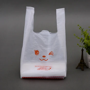 

100pcs/lot 32x55cm Free shipment Size supermarket shopping bag vest bag plastic bags with handle snack boutique clothing bag