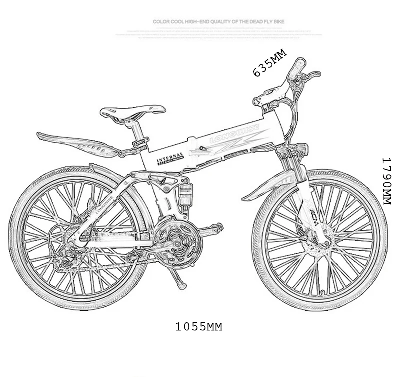 Discount Folding power assisted electric bicycle 26 inch large tire 36V brushless motor lithium battery adult bike LED headlight 1