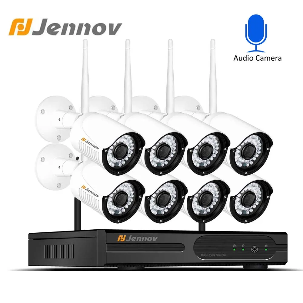 

Jennov 8CH Wireless CCTV Camera System 2MP 1080P NVR Video Surveillance System WIFI Waterproof Night Vision Security Camera P2P