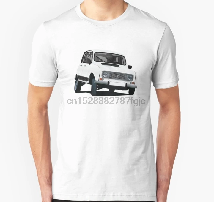 

Men tshirt Short sleeve Renault 4L illustration white Unisex T Shirt Women t-shirt