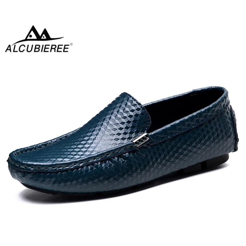 

ALCUBIEREE Brand Fashion Embossing Mens Driving Boat Shoes Spring Casual Slip on Flats Loafers Footwear Lightweight Moccasins 47
