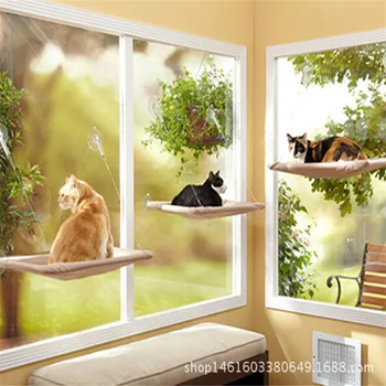 

55*35cm Pet Supplies Hanging Beds Bearing 20kg Cat Sunny Seat Window Mount Cat Hammock Comfortable Cat Pet Bed Shelf Seat Beds