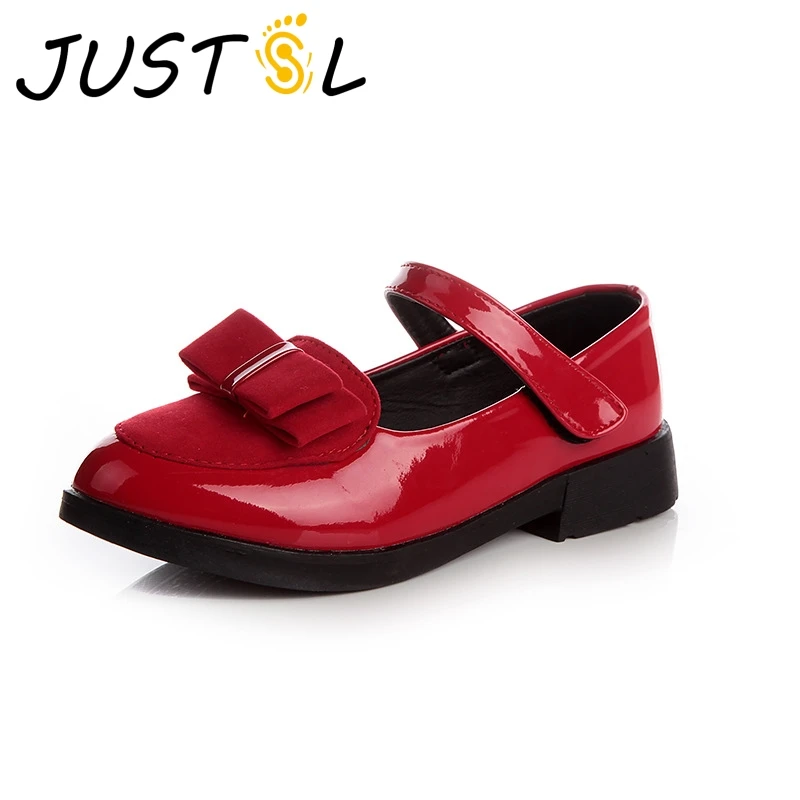 JUSTSL 2017 الربيع الخريف الاطفال الصلبة الكلاسيكية الأميرة أحذية الأطفال الجلود الرجعية أحذية الفتيات أحذية الحفلات حجم 27-37