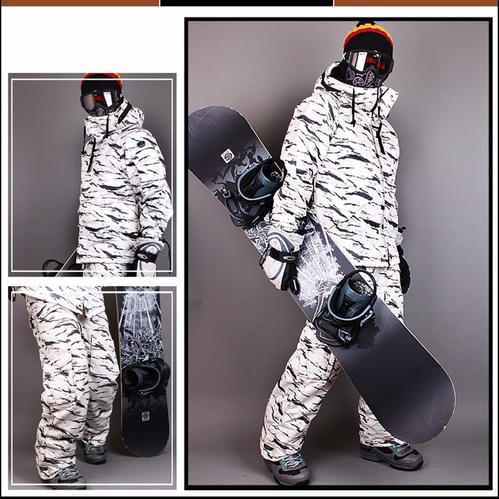 SOUTH PLAY Mens Premium Waterproof Ski SnowBoard Wear Pants Trousers SOLID BLACK