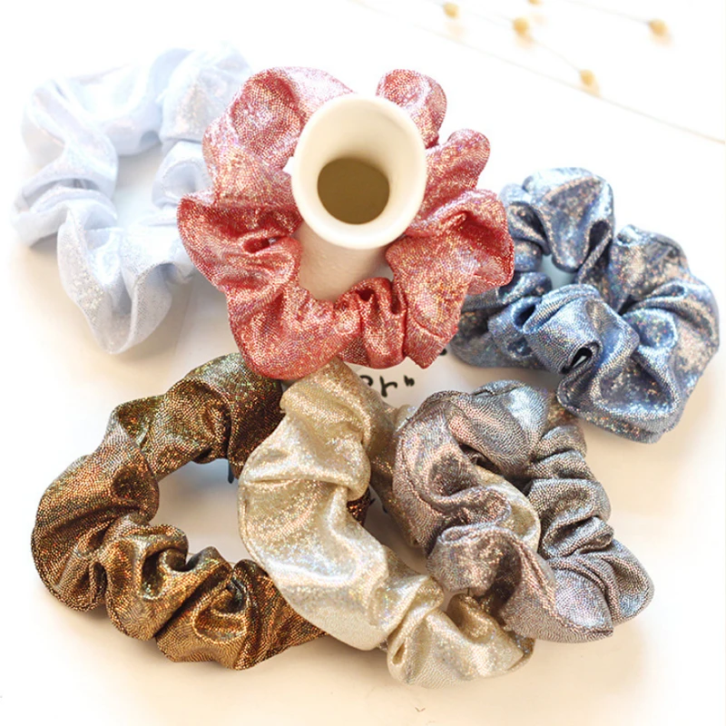 

Fashion Ladies 1PC Korean Hair Rope New Hair Accesorios Hair Tie Hair Accessories Ponytail Women Solid Scrunchie Glitter
