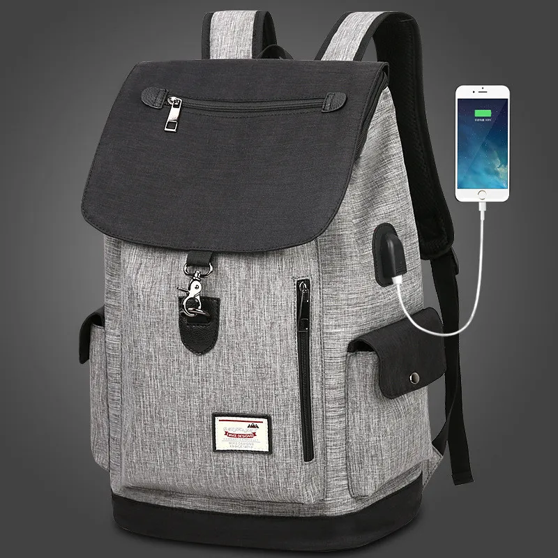 

New Arrivals Men Backpack For 15 inches External USB Charge Laptop Backpack Large Capacity Casual Style Bag Anti-theft Backpacks