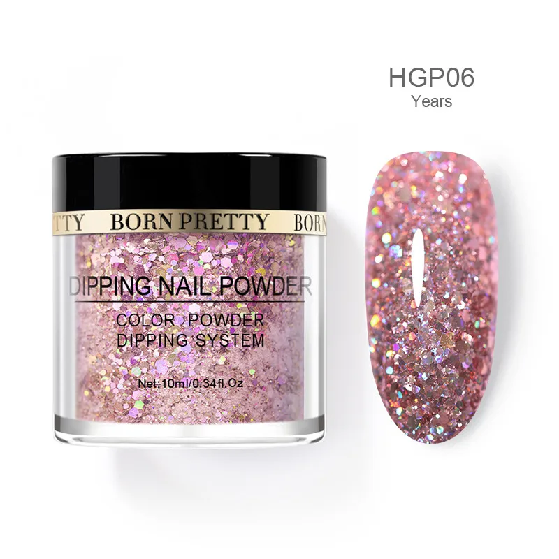 BP-HGP06 BORN PRETTY 2 в 1 погружающаяся Порошковая голографическая наращивание ногтей полимер акрил 10 мл Dip блеск для ногтей порошок без УФ-лампы - Цвет: BP-HGP06